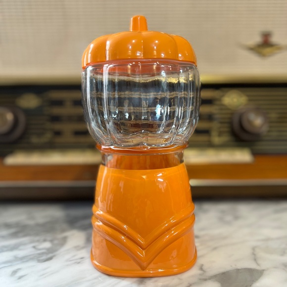 ✨NEW🎃Target Bullseye Playground Orange Pumpkin Glass Gumball Machine Jar🍭 - Picture 6 of 15